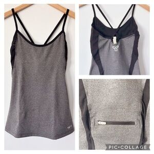 Gray and Black Criss cross Tank Top